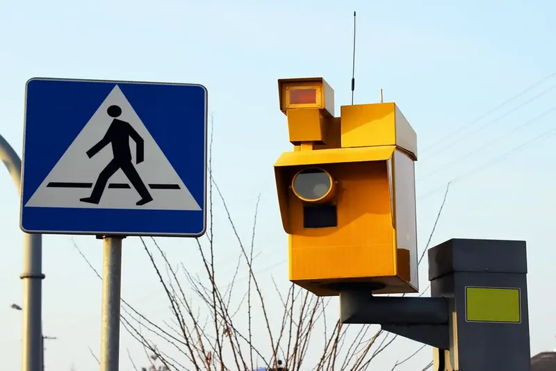fotoradar i znak drogowy